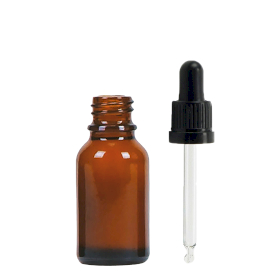 156x 15ml Amber Glass Dropper Bottle with Black Pipette