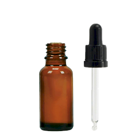 156x 20ml Amber Glass Dropper Bottle with Black Pipette
