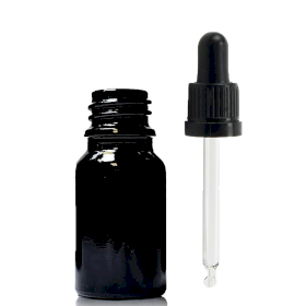 255x 5ml Black Glass Dropper Bottle  with Black Pipette