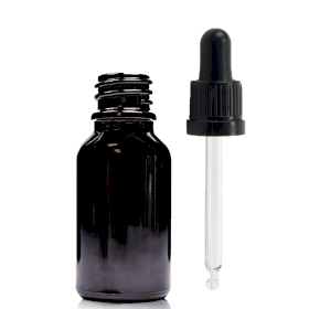 156x 15ml Black Glass Dropper Bottle  with Black Pipette