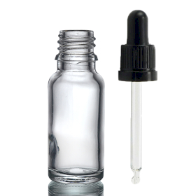 156x 15ml Clear Glass Dropper Bottle  with Clear Pipette