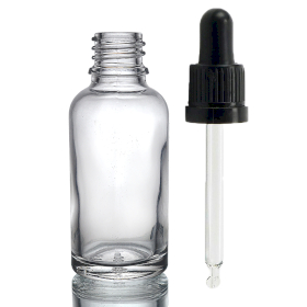 110x 30ml Clear Glass Dropper Bottle  with Clear Pipette