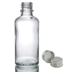 84x 100ml Clear Glass Dropper Bottle with Aluminium Cap