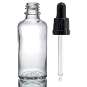 84x 100ml Clear Glass Dropper Bottle with Clear Pipette