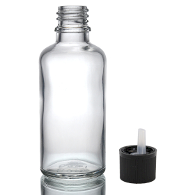 84x 100ml Clear Glass Dropper Bottle withChild Resistant Dropper Cap