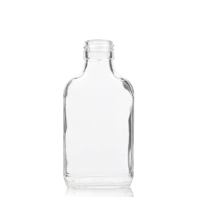 120x 100ml Clear Glass Flask Bottle + Aluminium Cap