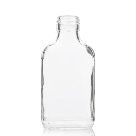 80x 250ml Clear Glass Flask Bottle + Aluminium Cap