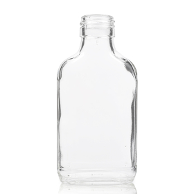 80x 350ml Clear Glass Flask Bottle + Aluminium Cap
