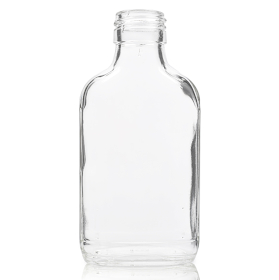 60x 500ml Clear Glass Flask Bottle + Aluminium Cap
