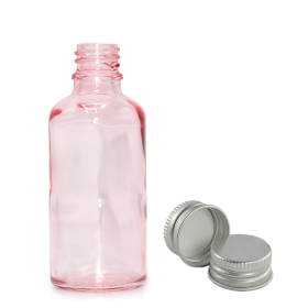 264x 50ml Rose Pink Glass Dropper Bottle with Aluminium Cap
