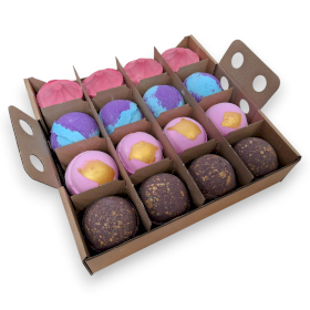 16x Jumbo Bath Bomb Discovery 4 of each Pack Dubai, Amethyst, Razzle, Charlotte - White Label
