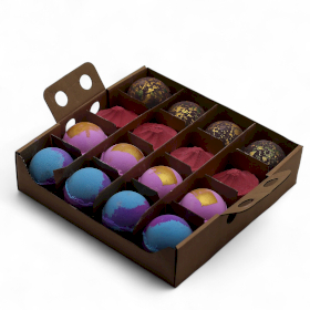 16x Jumbo Bath Bomb Discovery 4 of each Pack Dubai, Amethyst, Razzle, Charlotte - White Label