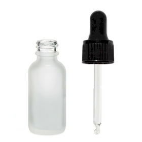 160x 10ml Frosted White Glass Dropper Bottle with Black Pipette