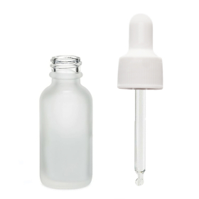 160x 10ml Frosted White Glass Dropper Bottle with White Pipette