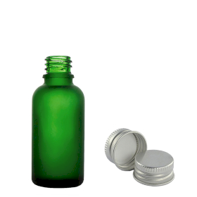 192x 10ml Frosted Green Glass Dropper Bottle with Aluminium Cap