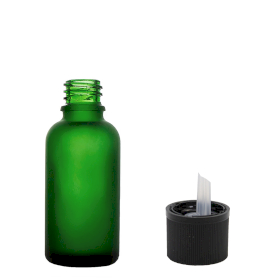 192x 10ml Frosted Green Glass Dropper Bottle with Child Resistant Dropper Cap