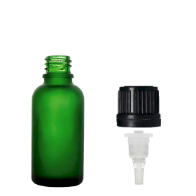 192x 10ml Frosted Green Glass Dropper Bottle with Dropper Cap