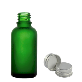 88x 50ml Frosted Green Glass Dropper Bottle with Aluminium Cap