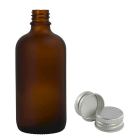 70x 100ml Frosted Amber Glass Dropper Bottle with Aluminium Cap