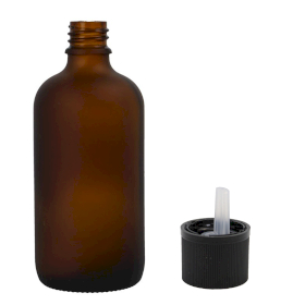 70x 100ml Frosted Amber Glass Dropper Bottle with Child Resistant Dropper Cap