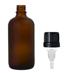 70x 100ml Frosted Amber Glass Dropper Bottle with Dropper Cap
