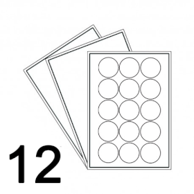 100x Brown Kraft - 12 UP Circles A4 Laser Label 50mm