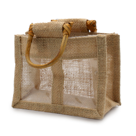 10x Two Jar Jute Gift Bag - Natural
