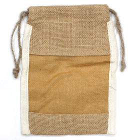 10x Med Washed Jute Pouch - 21x15cm