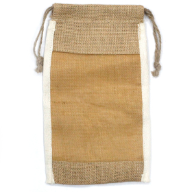 10x Lrg Washed Jute Pouch - 26x15cm