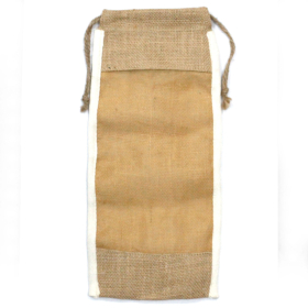 10x Long Washed Jute Pouch - 35x15cm