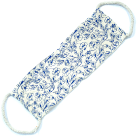 10x Empty Cotton Wheat Bag with Rope Handles - Blue Stripes