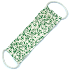 10x Empty Cotton Wheat Bag with Rope Handles - Green Stripes