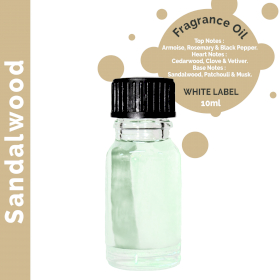 10x Sandalwood Fragrance Oil 10ml - White Label