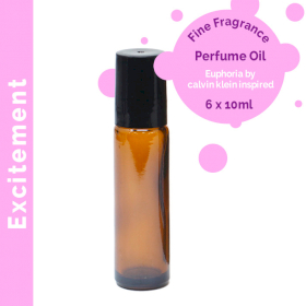 6x Excitement Fine Fragrance Perfume Oil 10ml - White Label