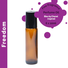 6x Freedom Fine Fragrance Perfume Oil 10ml - White Label