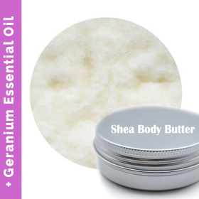 50x Aromatherapy Shea Body Butter 90g - Geranium - White Label