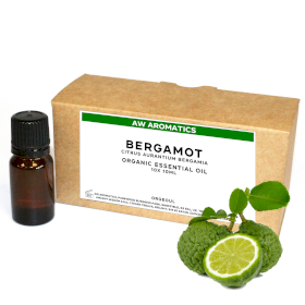 10x Bergamot Organic Essential Oil 10ml - White Label