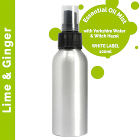 6x 100ml Essential Oil Mist - Lime & Ginger - White Label