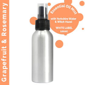 6x 100ml Essential Oil Mist - Graperfruit and Rosemary - White Label
