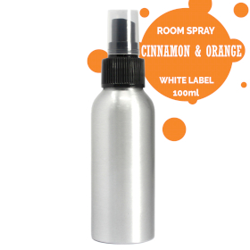 6x 100ml Room Spray - Cinnamon & Orange - White Label