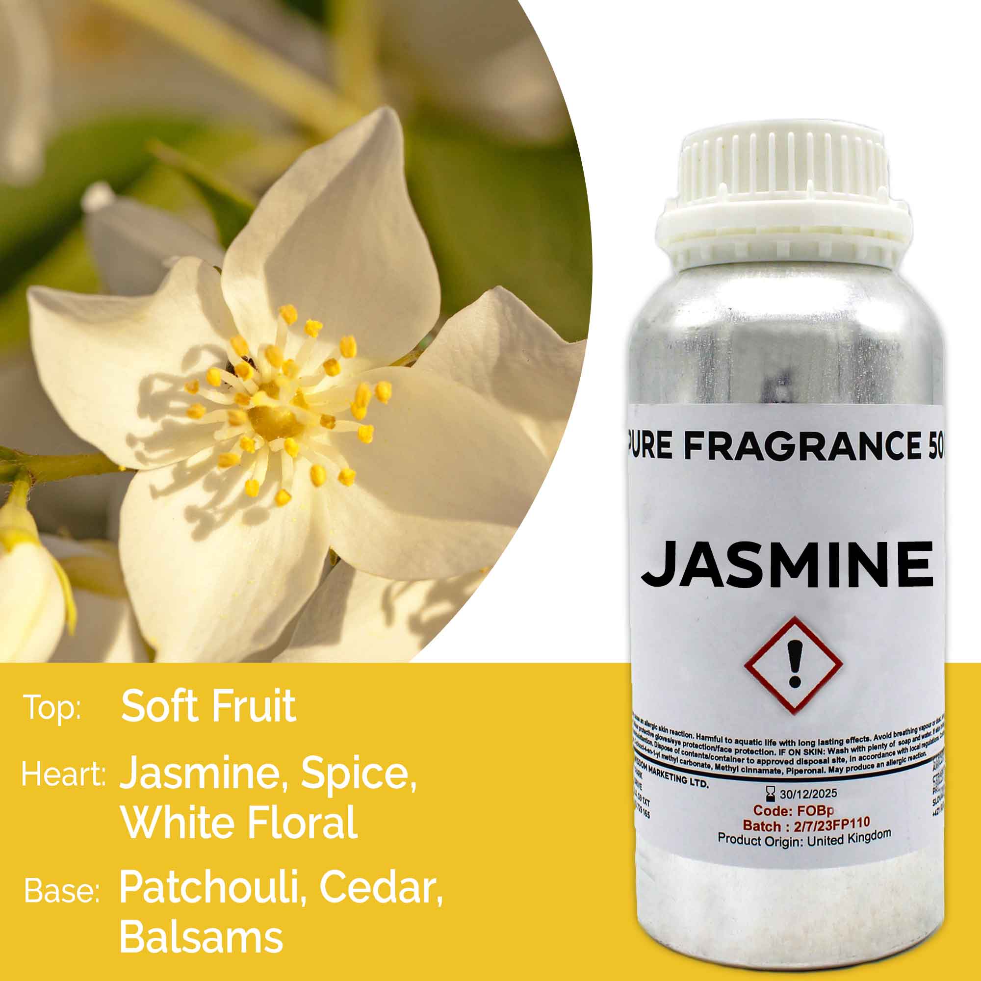 P&j Jasmine Fragrance Oil - Premium Grade Scented Oil - 100ml